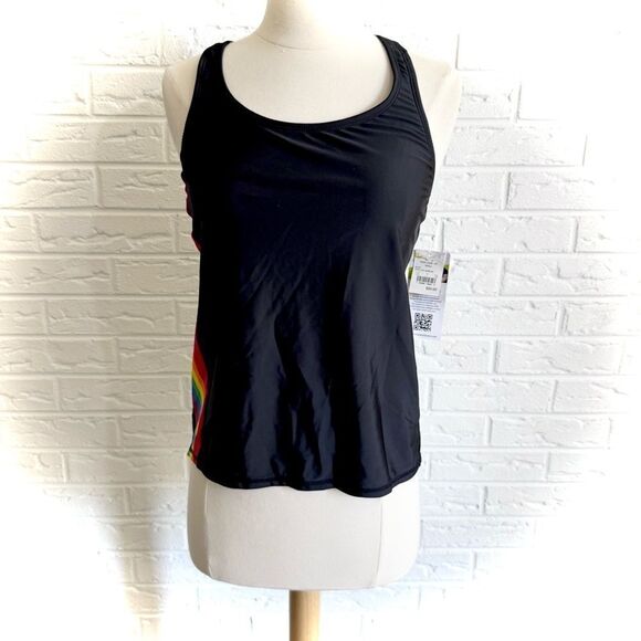 🚨4/$25 NWT Human Kind X Target Pride Black Swim Tankini Top Size Small - Picture 2 of 8
